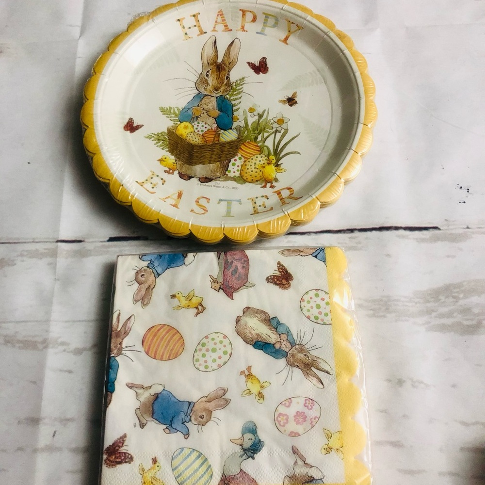 Beatrix Potter Peter Rabbit Set 20 NAPKINS & 12 PAPER PLATES EASTER New Sealed